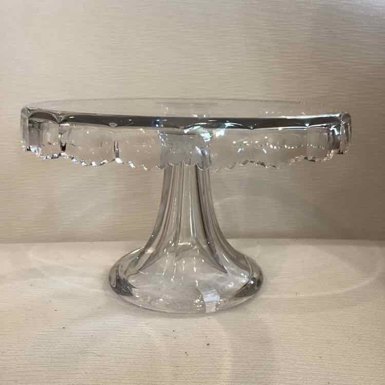 Glass Cake Plate Scalloped