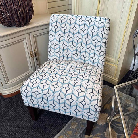 Blue And White Slipper Chair