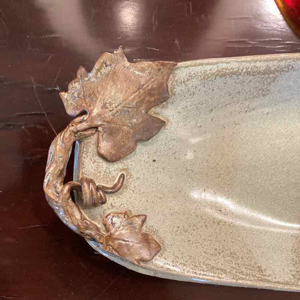 Ceramic Tray With Leaf Handles