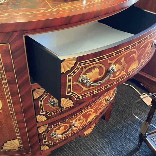 Painted Demilune Table - 3 Drawers
