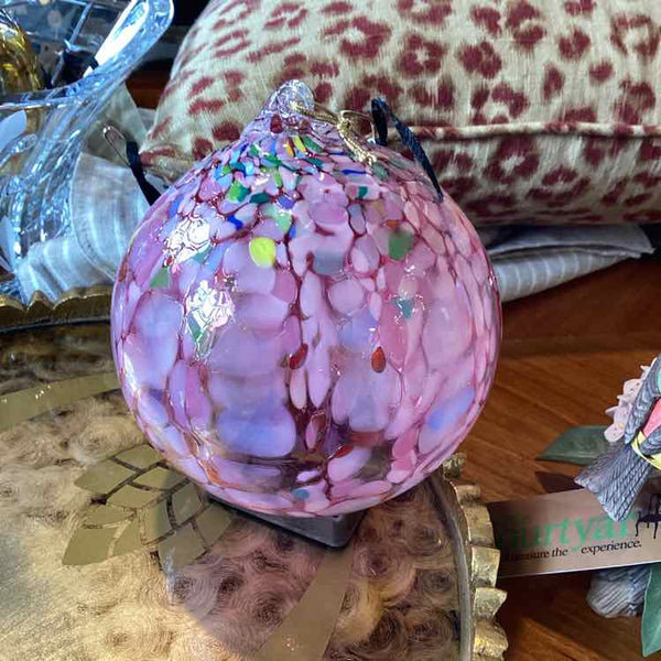 Pink Art Glass Ball