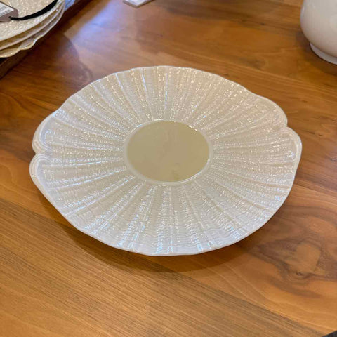 Cream Belleek Woven Plate