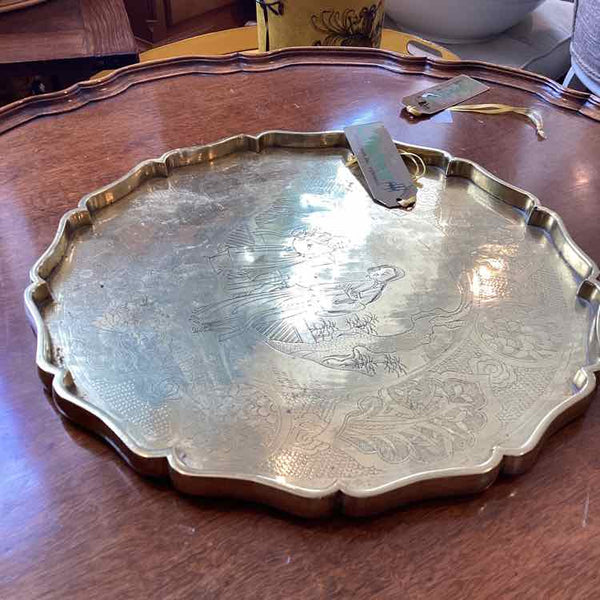 Brass Asian Etched Tray