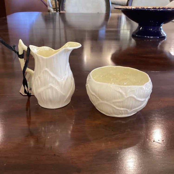 Belleek Lily Cream and Sugar