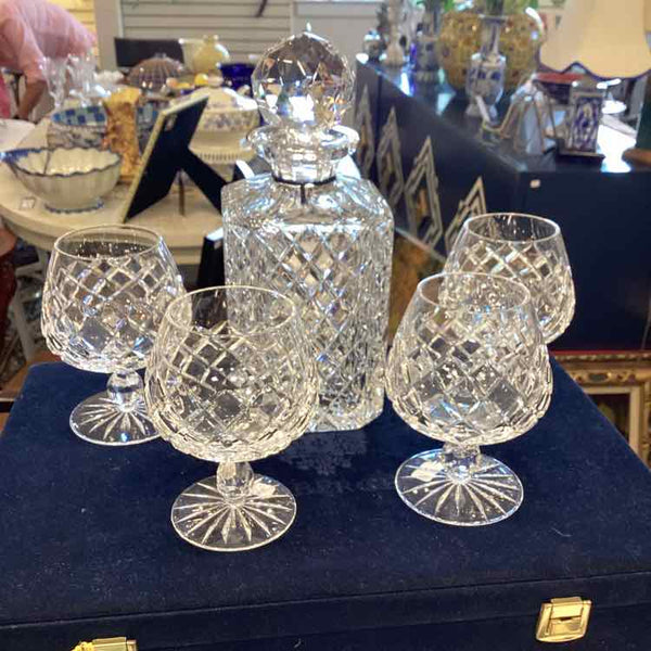 Four Waterford Brandy Snifters And Decanter
