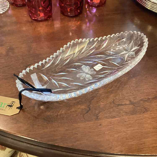 Etched Butterfly Relish Dish