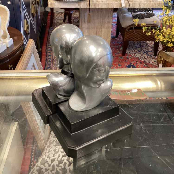 Art Deco Metal Busts Bookends