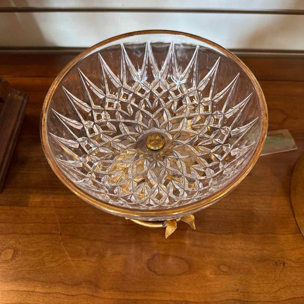 Vintage Italian Tole And Crystal Bowl