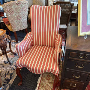 Pink Striped Arm Chair
