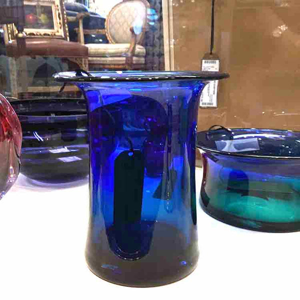 Cobalt Blue Lip Glass Vase