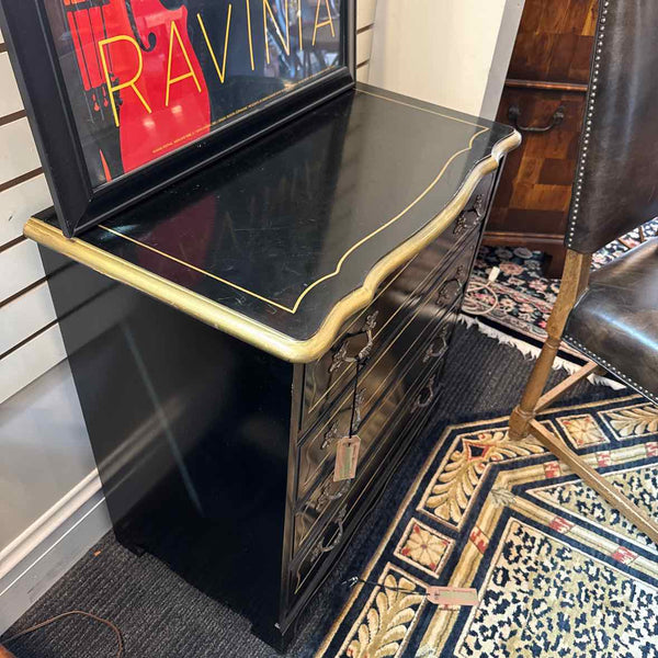Black And Gold Four Drawer Chest