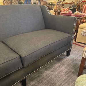 Walter E Smithe Gray Nailhead Sofa