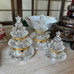 Three Glass Christmas Tree Boxes