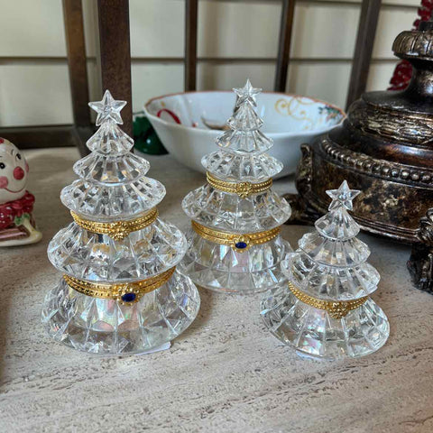 Three Glass Christmas Tree Boxes