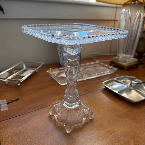 Glass Cake Plate - Square