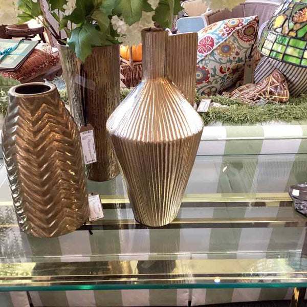 "As Is" Asymetric Gold Vase (chip)