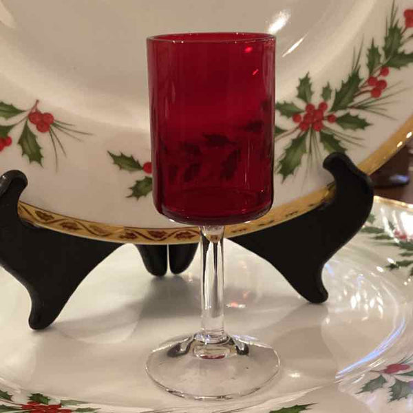 8 Ruby Red Liqueur Glasses