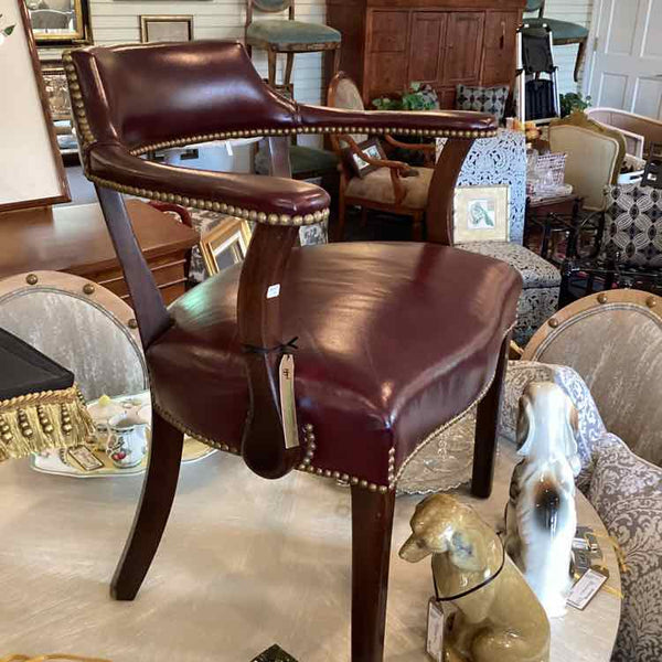 Cordovan Leather Captain's Chair