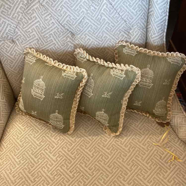 Three Small Green Pillows