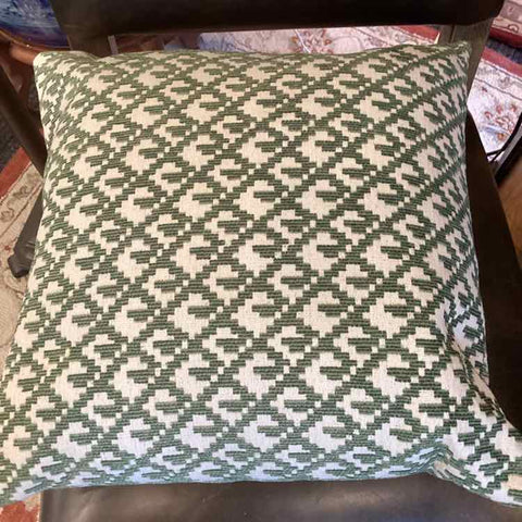 Green & White Square Pillow