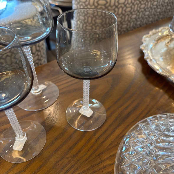 12 Fostoria Precedence Gray Smoke Apertif Glasses
