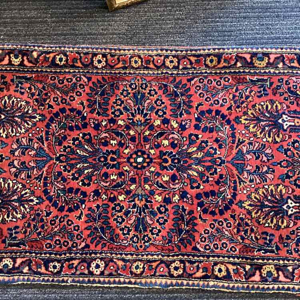 "As Is" Red And Navy Iran Rug