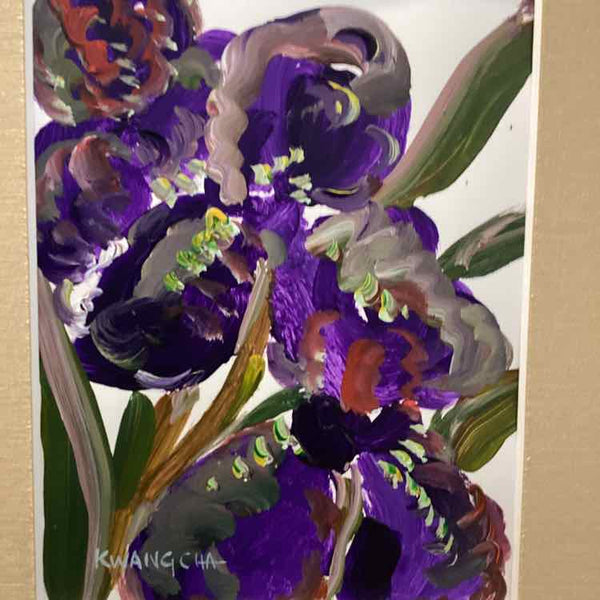 Iris Oil Painting with Gold Frame
