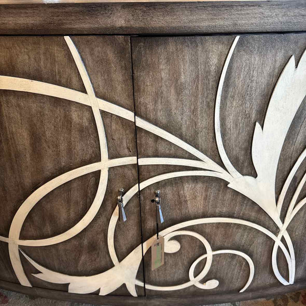 Gray Cabinet with Cream Overlay