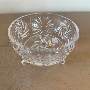 Footed Cut Glass Bowl