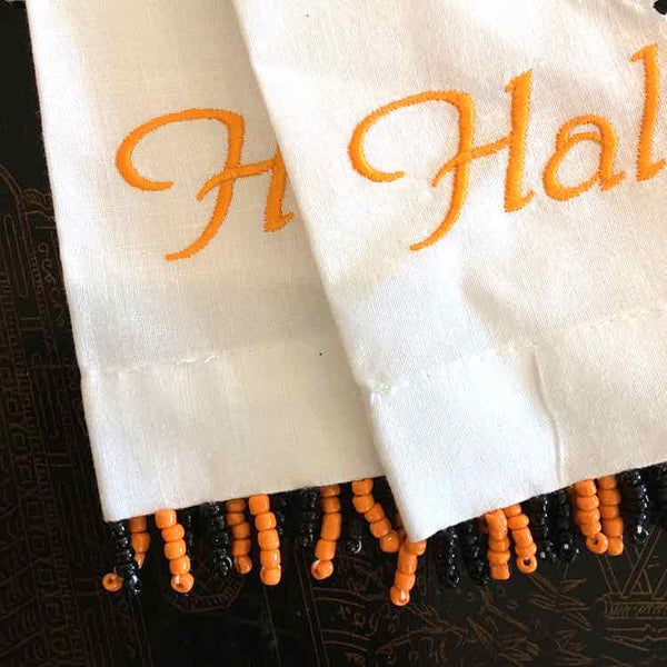 Pair of "Happy Halloween" Guest Towels