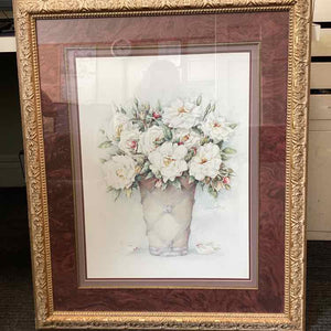 Framed Print of White Roses