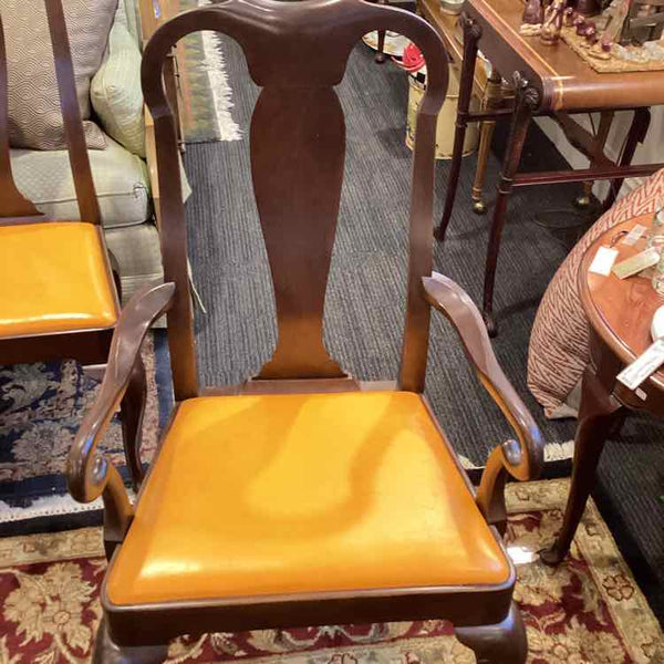 6 Signed Baker Queen Anne Chairs - Orange