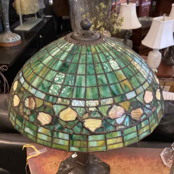 Tiffany Style Lamp with Green & Gold Shade