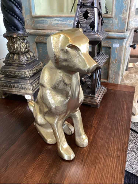 Gold Metal Dog Statue