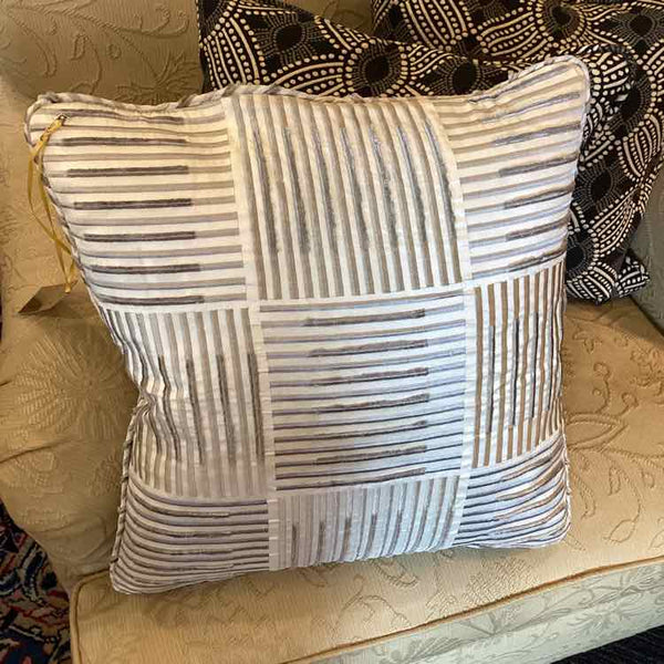 Gray & White Striped Pillow
