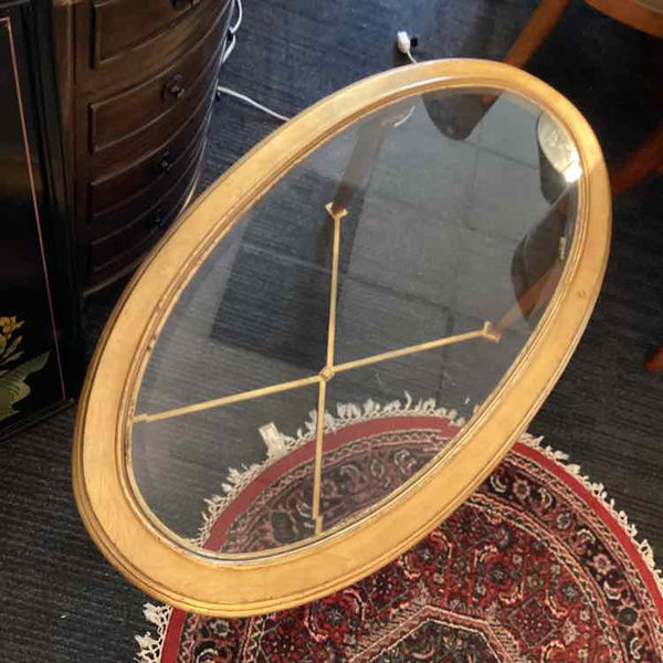 Hickory Chair Oval Gold & Glass Coffee Table