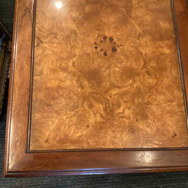 Hekman Burlwood End Table with Cane Shelf