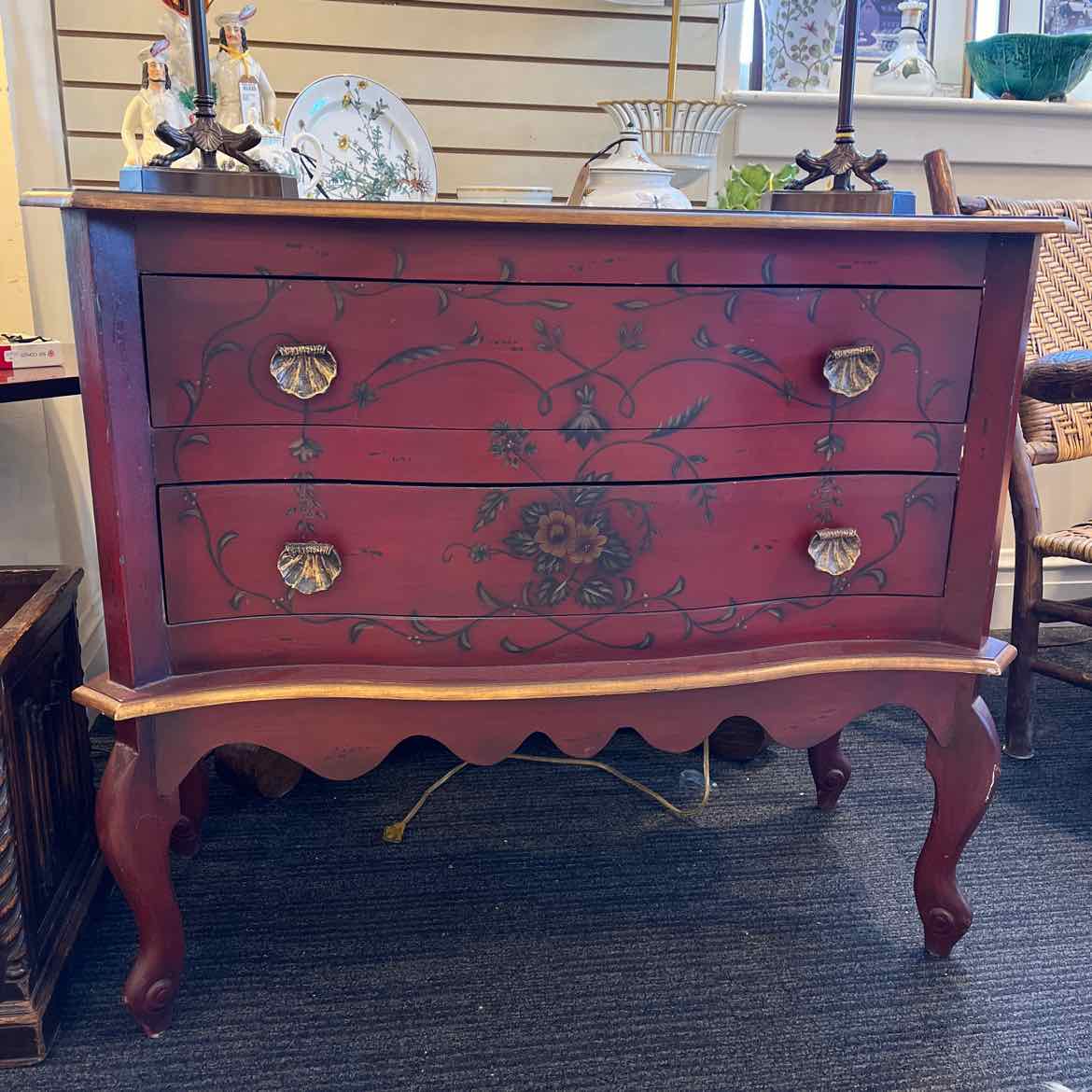 Red Two Drawer Chest