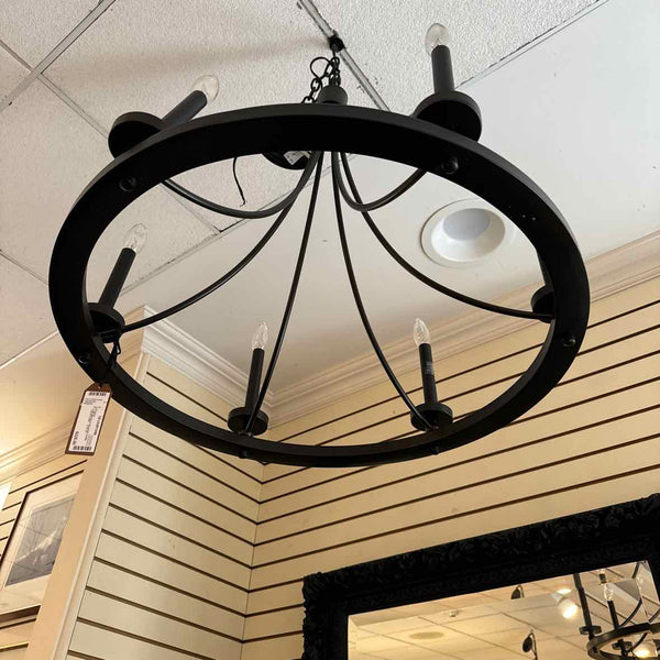 Black Iron 6 Candle Chandelier