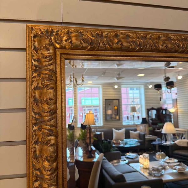 Large Gold & Beveled Mirror