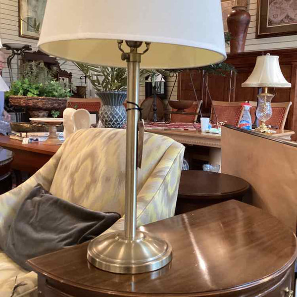 Brushed Silver And Gold Lamp