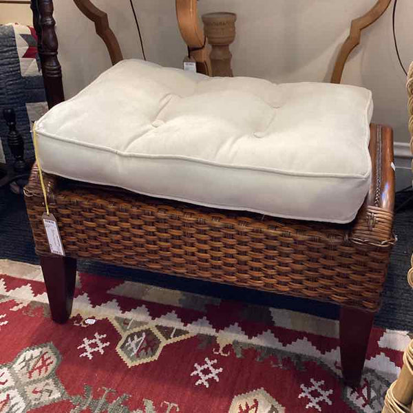 "As Is" Rattan Ottoman