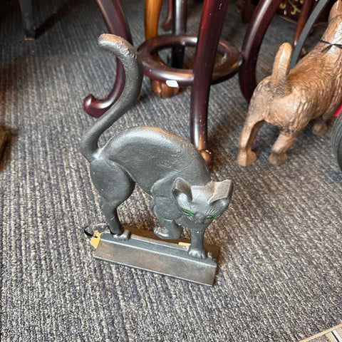 Iron Black Cat Door Stop