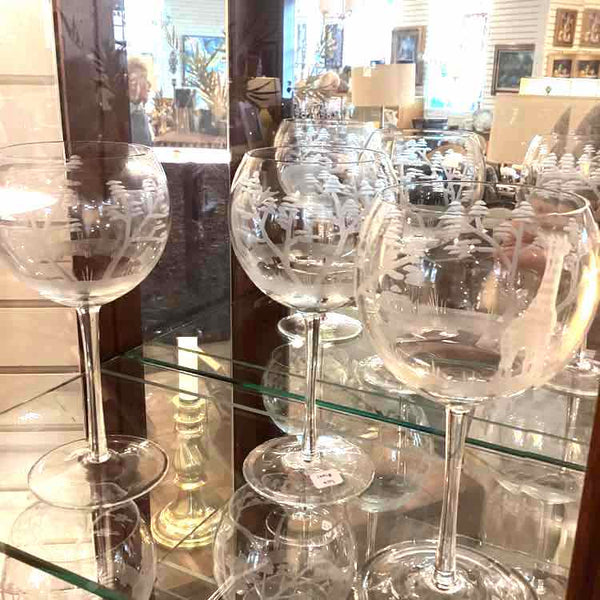 Six Safari Party Wine Glasses
