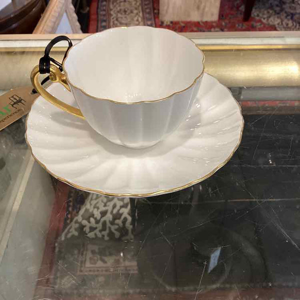 Shelley White and Gold Cup & Saucer