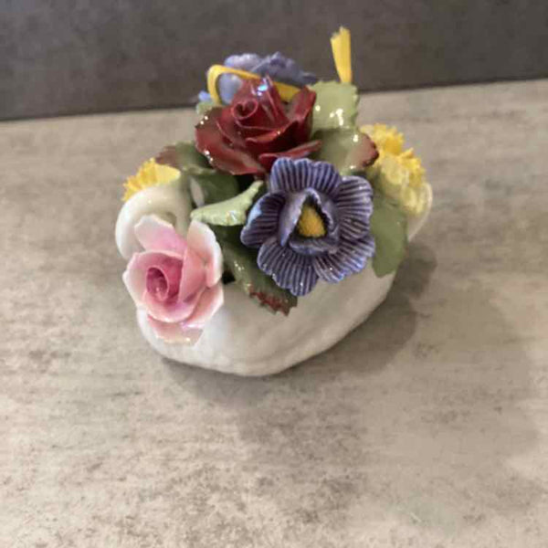 Aynsley Swan with Flowers Figurine