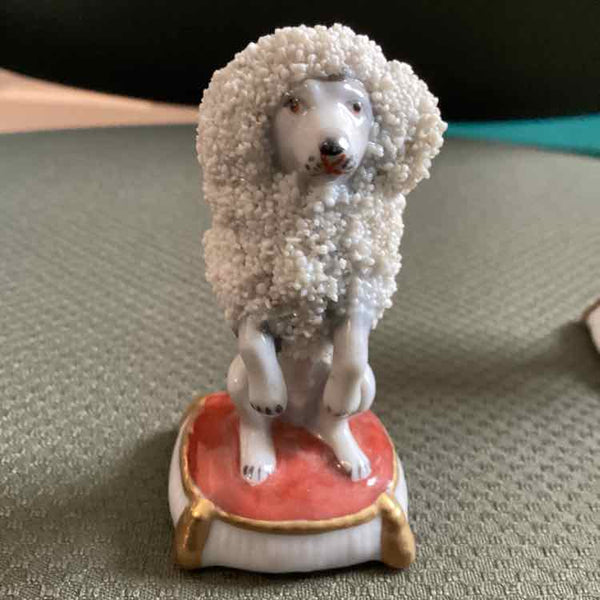 Pr. Antique German Porcelain Poodles (Chelsea)