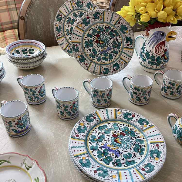 Set of Artistica Orvieto Green Rooster China