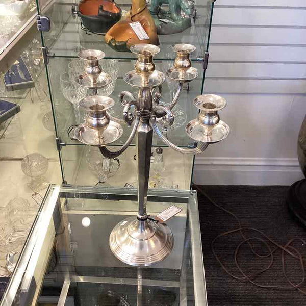 Silver Plate And Brass Candelabra