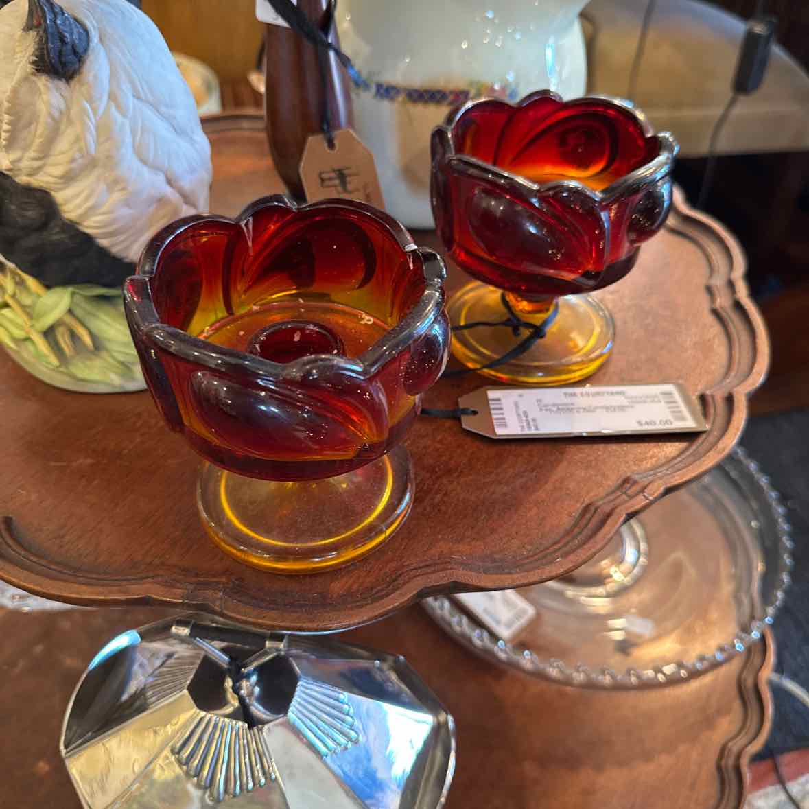 2-pc. Amberina Candleholders